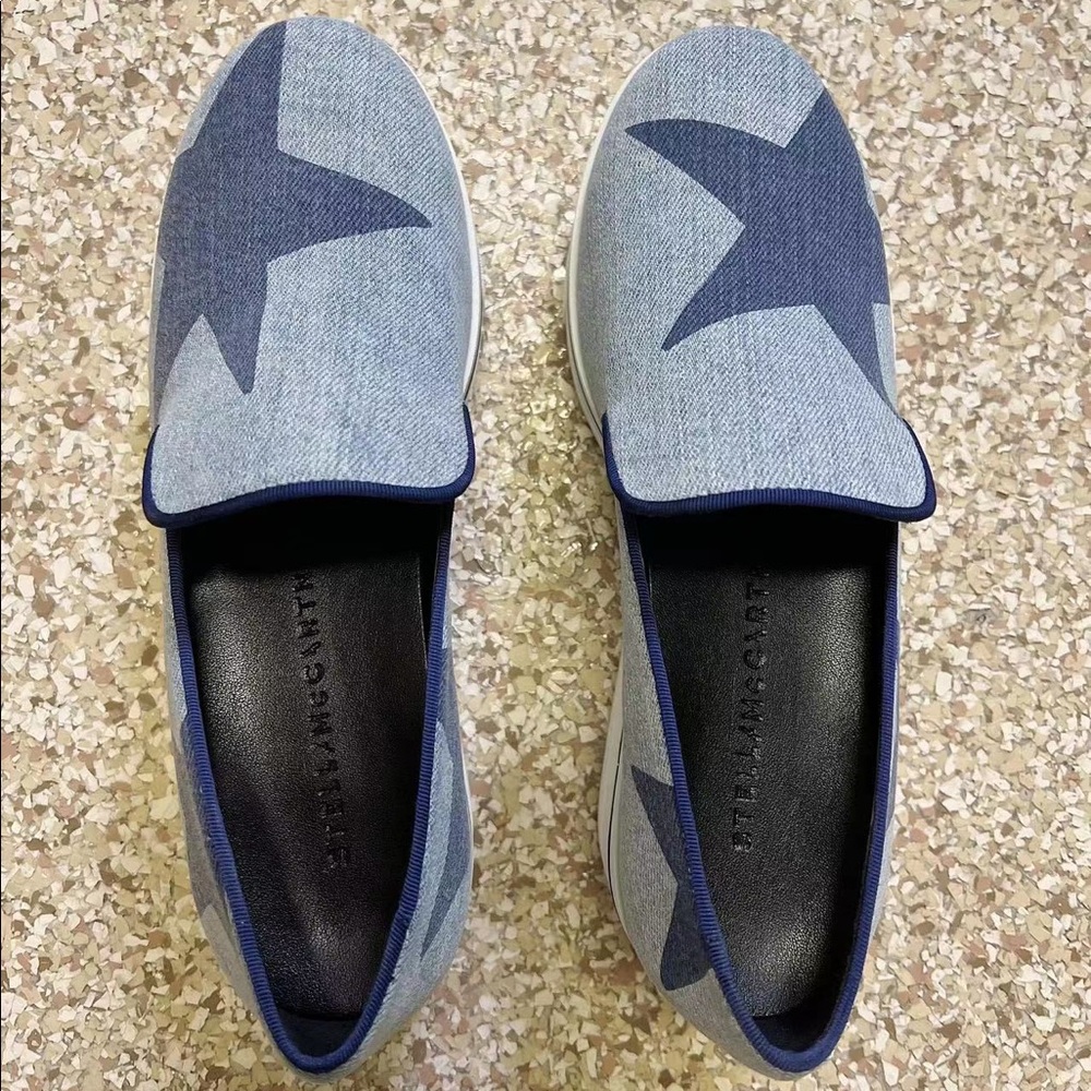 New！Stella McCartney Binx Star Denim Loafer Platform Sneakers